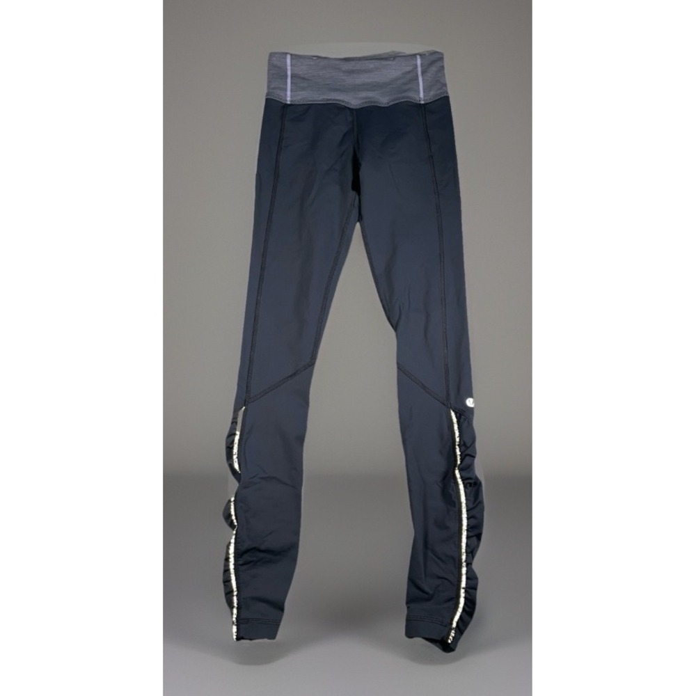 Lululemon Run Your Heart Out‎ Tights Women Size 4 Reflective Ruffle Athletic Gym